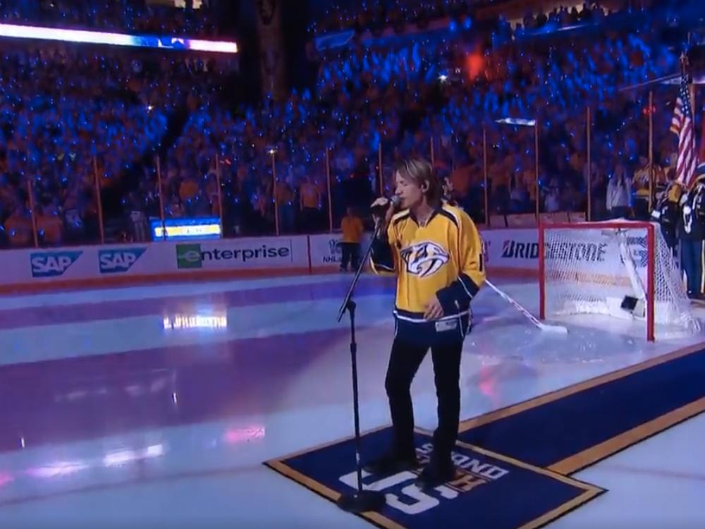 Watch Keith Urban Sing the National Anthem Before Game 3 of the Nashville Predators Western Conference Finals